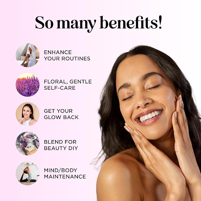 Pure Lavender Oil Essential - Premium for Hair Skin and Nails Aromatherapy Diffusers Humidifiers and Linens Plus Natural Bath Home Spa Self Care