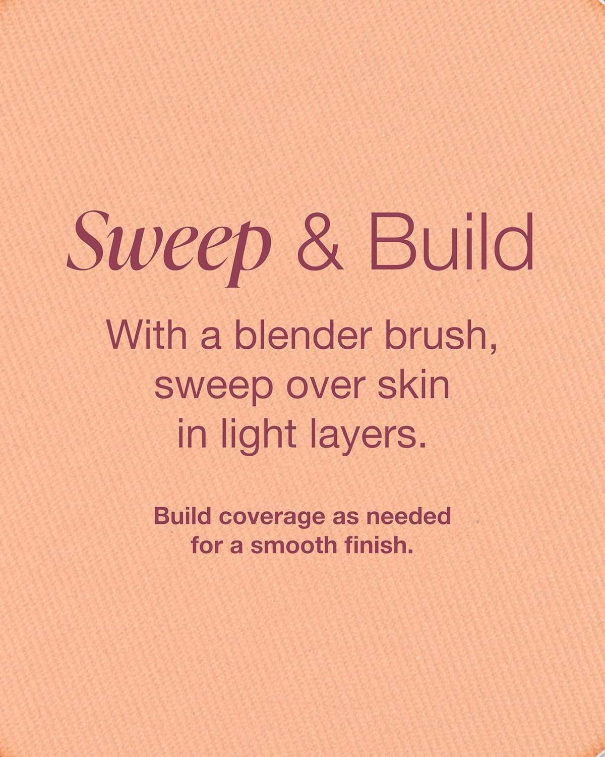 Mineral Fusion Pressed Powder Foundation - Matte Finish Face Powder for Med/Tan Skin with Yellow Undertones - Age Defying Natural Makeup - Talc Free, Vegan, Hypoallergenic (Warm 3)