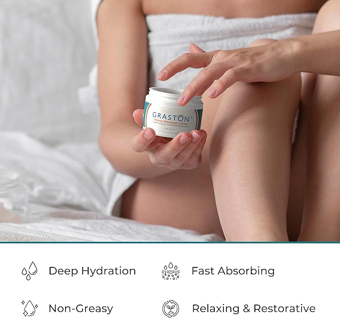 Graston Hemp Massage Lotion 4oz – Hydrating Hemp Lotion for Pain Relief, Relaxation & Soft Skin - Pack of 1