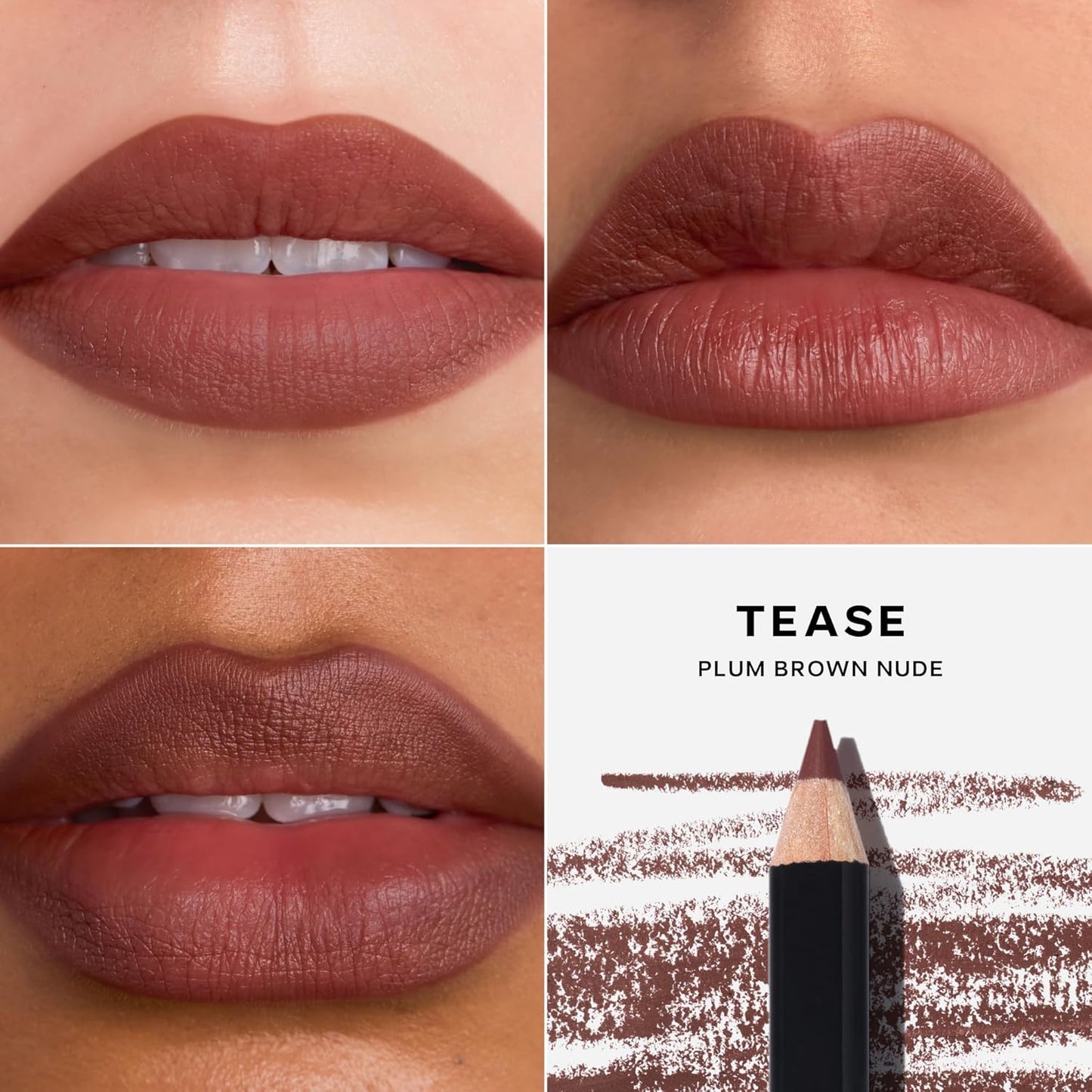Saie Lip Liner 101 - Lip Pencil Made with a Creamy, Soft Matte Formula for a Naturally Framed or Fully Filled Look - Supercharged with Shea Butter & Jojoba Oil - Tease (.05 oz)
