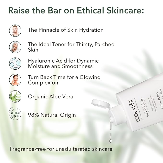 Facial Foam Cleanser, Tonic & Serum Bundle - Organic Aloe Vera & Argana - Hydrating, Nourishing, & Anti-Aging Skincare Set for All Skin Types, Vegan & Natural