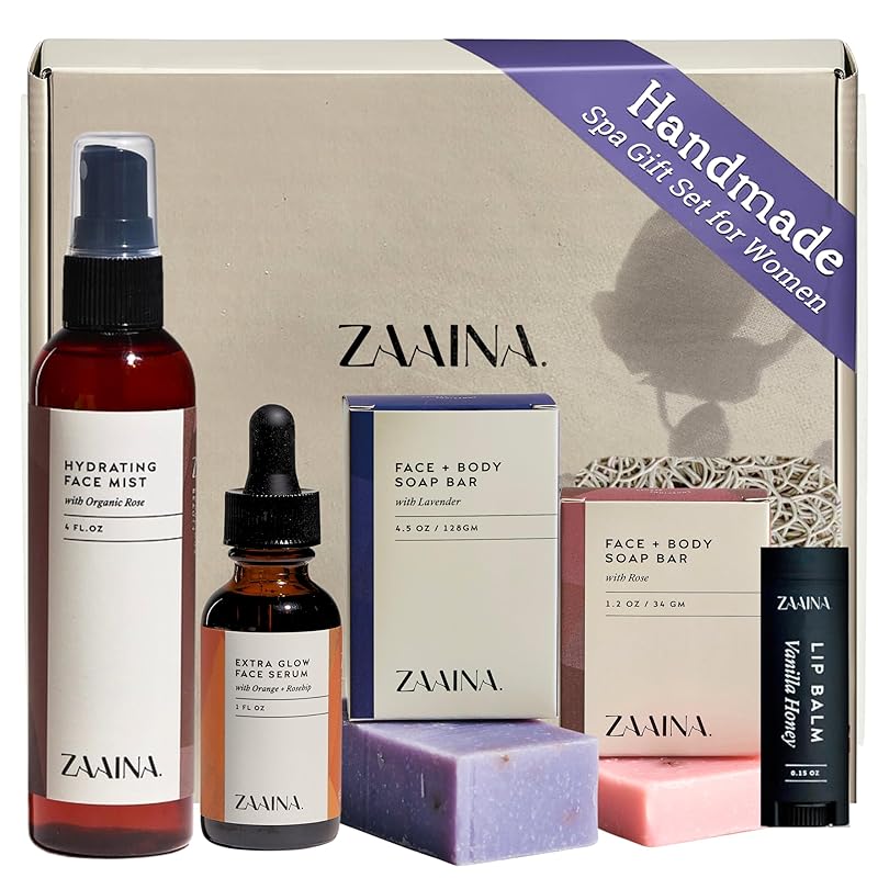 Spa Gift Set for Her - Relaxation Spa Kit for Women, Mother's Day Gifts Handmade in USA, Luxury Spa Gifts for Women, Spa Gift Basket for Mom, Pampering At Home Bath and Body Self Care Spa Package, Birthday Gifts for Women by ZAAINA