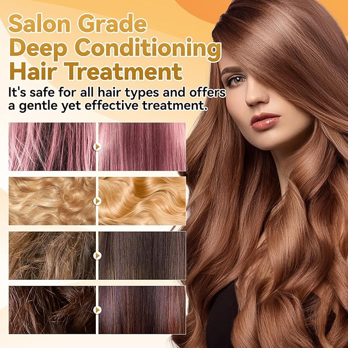 IIIMEIDU Hair Mask for Damaged Hair, Keratin Hair Mask Treatment for Dry Damaged Hair, Deep Repair Conditioning Hair Mask, Coconut Oil Hydrating Hair Mask, No Sulphates, No Parabens (16.9 Fl Oz)