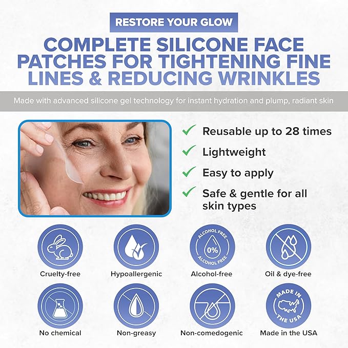 BIO-luminance Silicone Hydrotherapy Masque – Skin Care Face Mask with Advanced Silicone Gel Technology to Help Tighten Fine Lines & Wrinkles - Hydrating Facial Mask Reusable Up to 28 Times