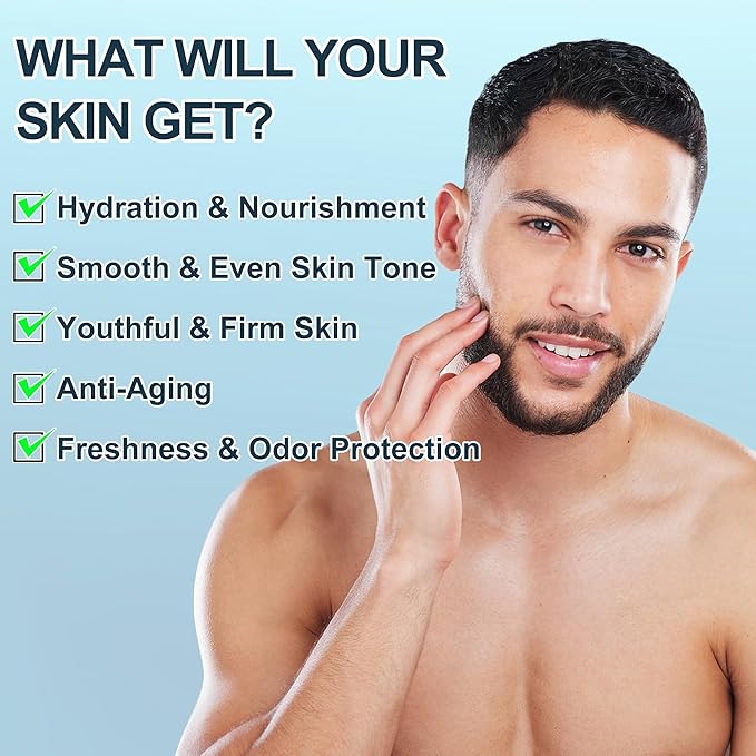 Mens Gifts for Men,Mens Skin Care Kit,Nourishe & Hydrate Skin w/Face Wash,Scrub,Lotion,Cream,Deodorant,Mens Stocking Stuffers for Men,Unique Christmas Gifts for Men Him Dad Husband Boyfriend Teen Boy