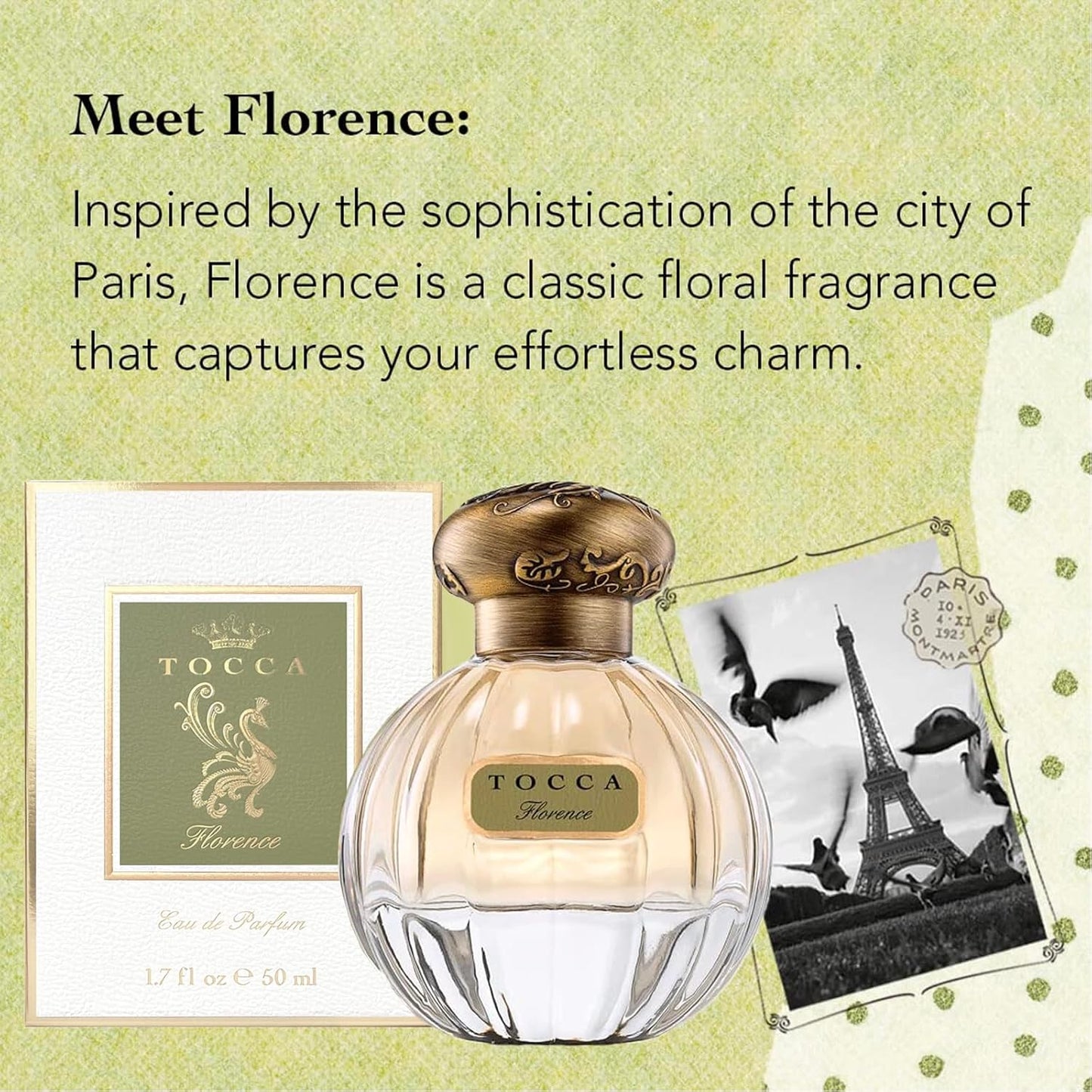 Tocca Florence (20ml + 50ml) Perfume Set for Women - Classic Floral, Bergamot, Pear, Gardenia, Hand-Finished Bottle