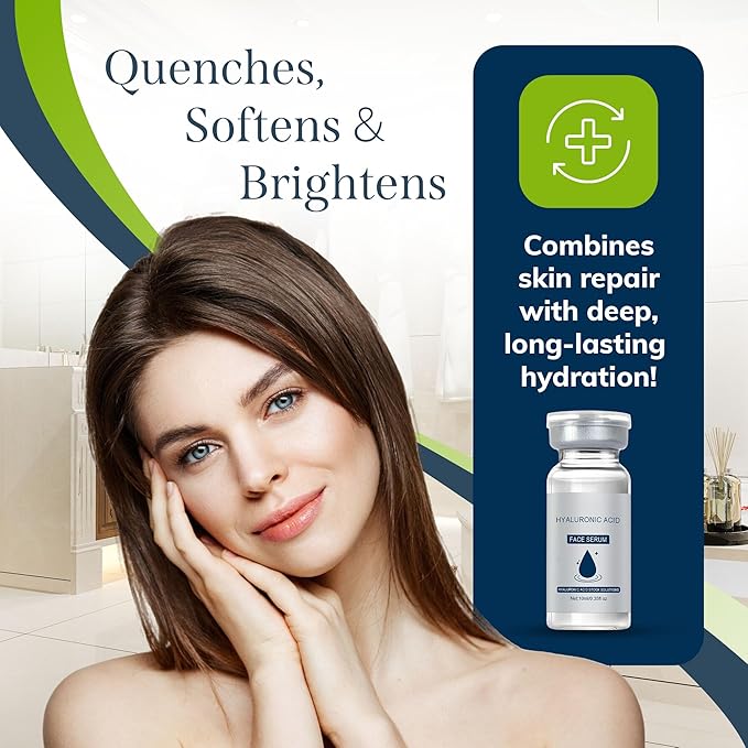 Microrevive Titanium Micro Infusion Facial System - Home Microneedling Kit with Collagen-Stimulating Derma Stamp & Premium Hyaluronic Acid Serum - Set Includes 1 Serum, 1 Applicator & 1 Dropper