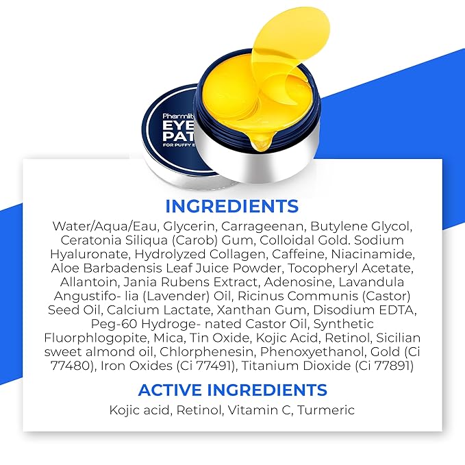 Under Eye Care Bundle: Eye Cream for Dark Circles, Puffiness & Bags with Retinol, Hyaluronic Acid & Caffeine + 30 Pairs Under Eye Patches for Dark Circles & Wrinkles, Anti-Aging Collagen Eye Masks for