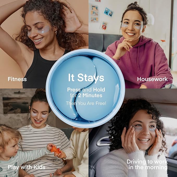 Under Eye Patches for Dark Circles: Puffiness & Eye Bag Treatment Gel Mask with Caffeine Hyaluronic Acid Niacinamide - Undereye Brightening Hydrating Anti-Wrinkle & Cooling - Korean Skincare, 30 Pairs