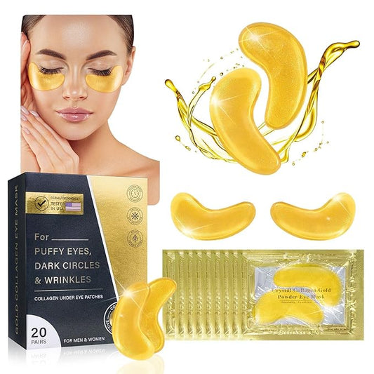 Under Eye Patches for Puffy Eyes and Dark Circles (20 Pairs) Collagen Eye Patches with Hyaluronic Acid & Niacinamide, Eye Mask for Moisturizing, Fine Lines, Dark Circles Under Eye Treatment