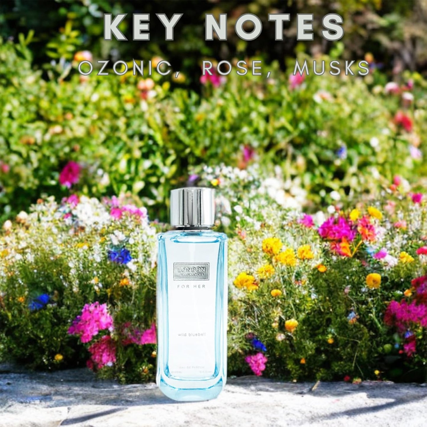 London Fragrances - Wild Bluebell - Women's Fragrances - Floral, Fresh, Musky Eau de Parfum - Long Lasting Perfume for Women - 3.4 oz