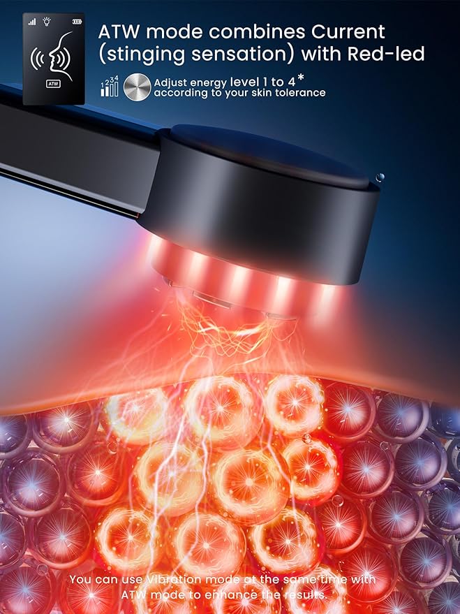 Radio Frequency Skin Tightening Device, Smart Electric Zinc Alloy Facial Beauty Machine with RF-Current Cold Heat for Jawline Lifting, Cheek Firm, Wrinkle Reduction, Depuff, Increase Absorption