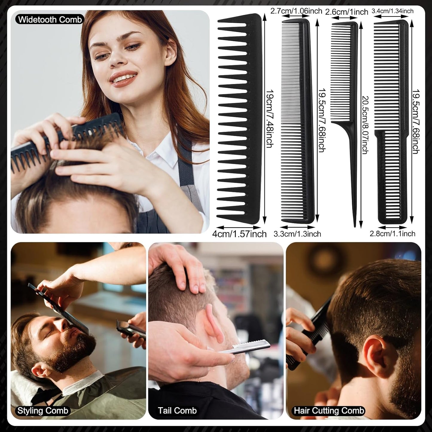 7Pcs Hair Brush Set for Men and Women-Styling Brush Detangling and Smoothing Combs for All Hair Type
