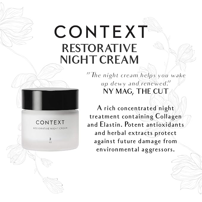 CONTEXT SKIN Anti-Aging Night Cream for Face & Neck with Collagen, Elastin. Intense Hydrating Face Moisturizer with Vitamin A, C, E For Wrinkle-Free, Firming Face, Evens Tone and Removes Fine Lines