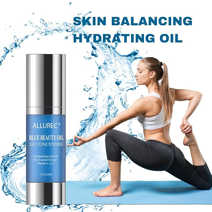 AllureC® Blue Beauty Oil Luxury Beauty Facial Moisturzing Oil for Face Lips Dry Skin Midnight Recovery Essential Oil Concentrate