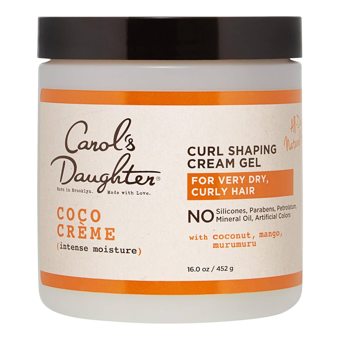 Carol’s Daughter Coco Creme Curl Shaping Cream Gel, with Coconut Oil, Coconut Milk, Hair Gel for Curly Hair , Silicone, Paraben and Mineral Oil Free, For Very Dry Split Ends, 16 Oz