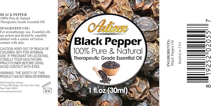 Artizen 30ml Oils - Black Pepper Essential Oil - 1 Fluid Ounce