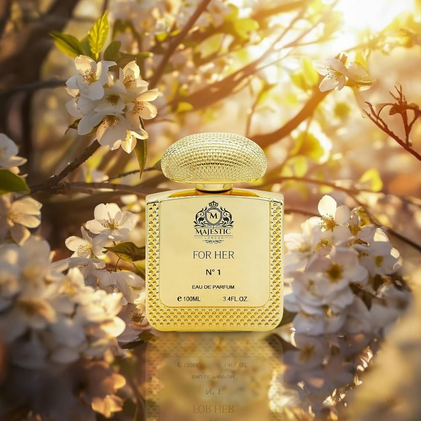 Majestic For Her No1 - Perfumes for Women - Amber Perfume with Peony, Lychee and Freesia - Elegant Floral Fragrance for Women - 3.4 oz.