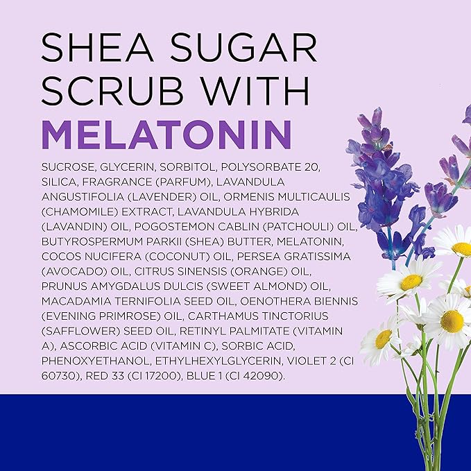 Dr Teal's Shea Sugar Sleep Scrub, with Melatonin, Lavender, & Essential Oils, 19oz (Pack of 3)