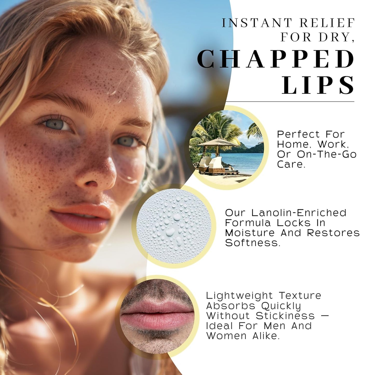 Vanman’s - Handmade Peppermint Beeswax Lip Balm (3 Pack) - Peppermint Lip Balm with Rosemary, Almond and Coconut Oil - Bee Balm with Vitamin E - Ideal for Dry Lips - 2 oz