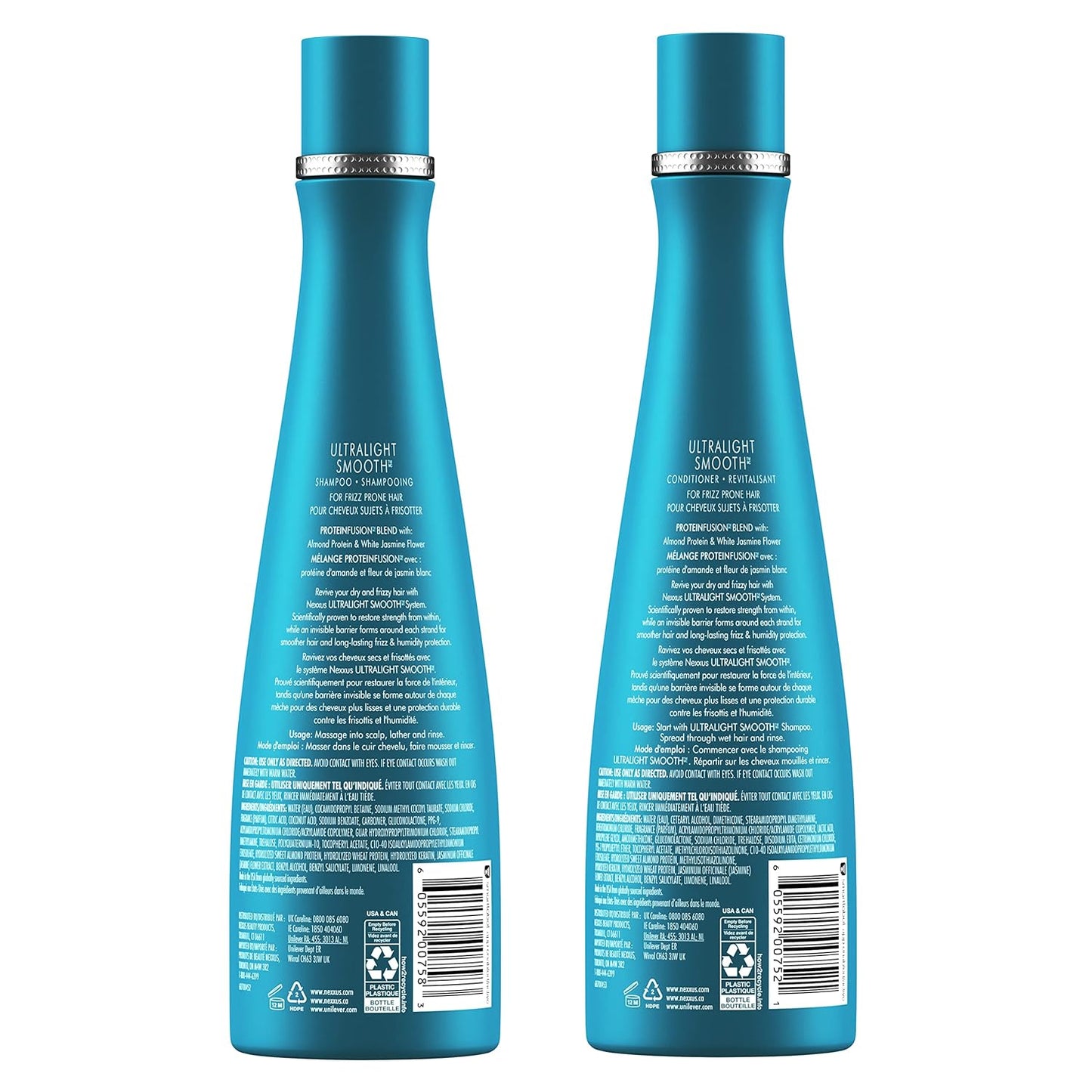 Nexxus Ultralight Weightless Shampoo & Conditioner for Dry, Frizzy Hair - Smooth Treatment to Block Out Frizz, 13.5 oz (Pack of 2)