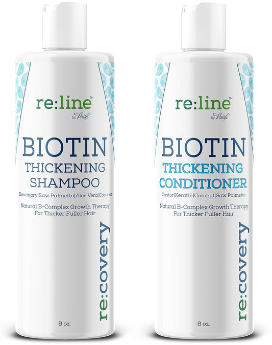 Biotin Shampoo and Conditioner for Thinning Hair Growth Thickening Shampoo for Hair Loss Treatment NATURAL Sulfate Free for Color Treated Hair Regrowth Treatment for Men Women
