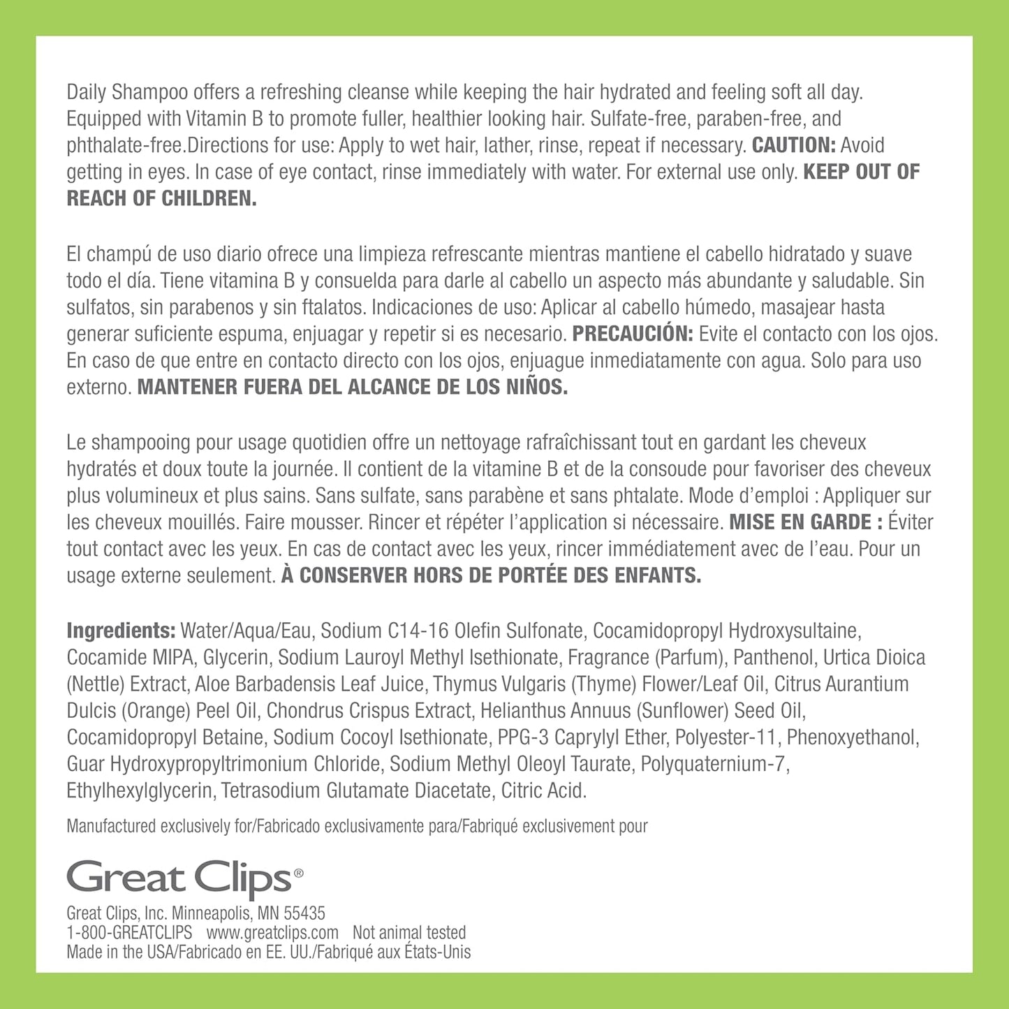 GREAT CLIPS LATITUDE Daily Hydrating Shampoo | Men's Shampoo that Promotes Full + Healthy Hair | For All Hair Types | 12oz