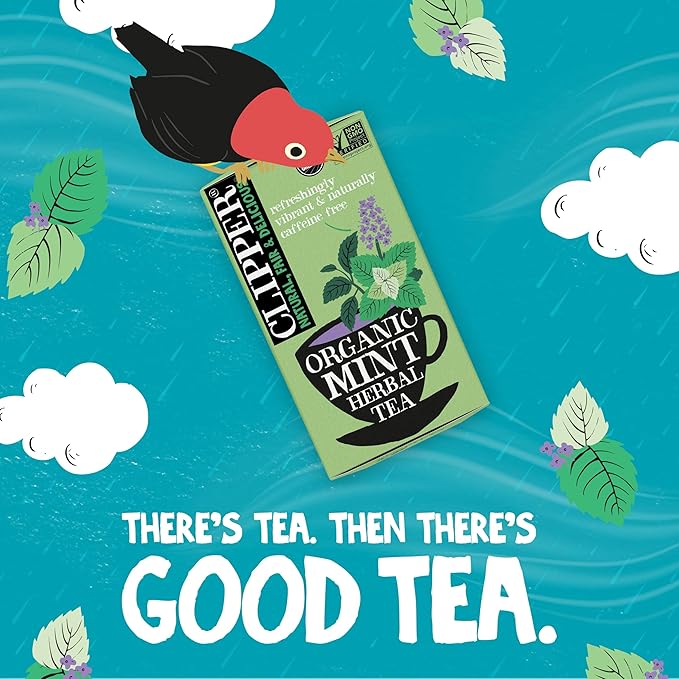 Clipper Tea Mint Herbal Teabags – Caffeine Free, USDA Organic, Great Hot or Iced – Refreshing, Natural, Fair & Delicious – 20 Tea Bags