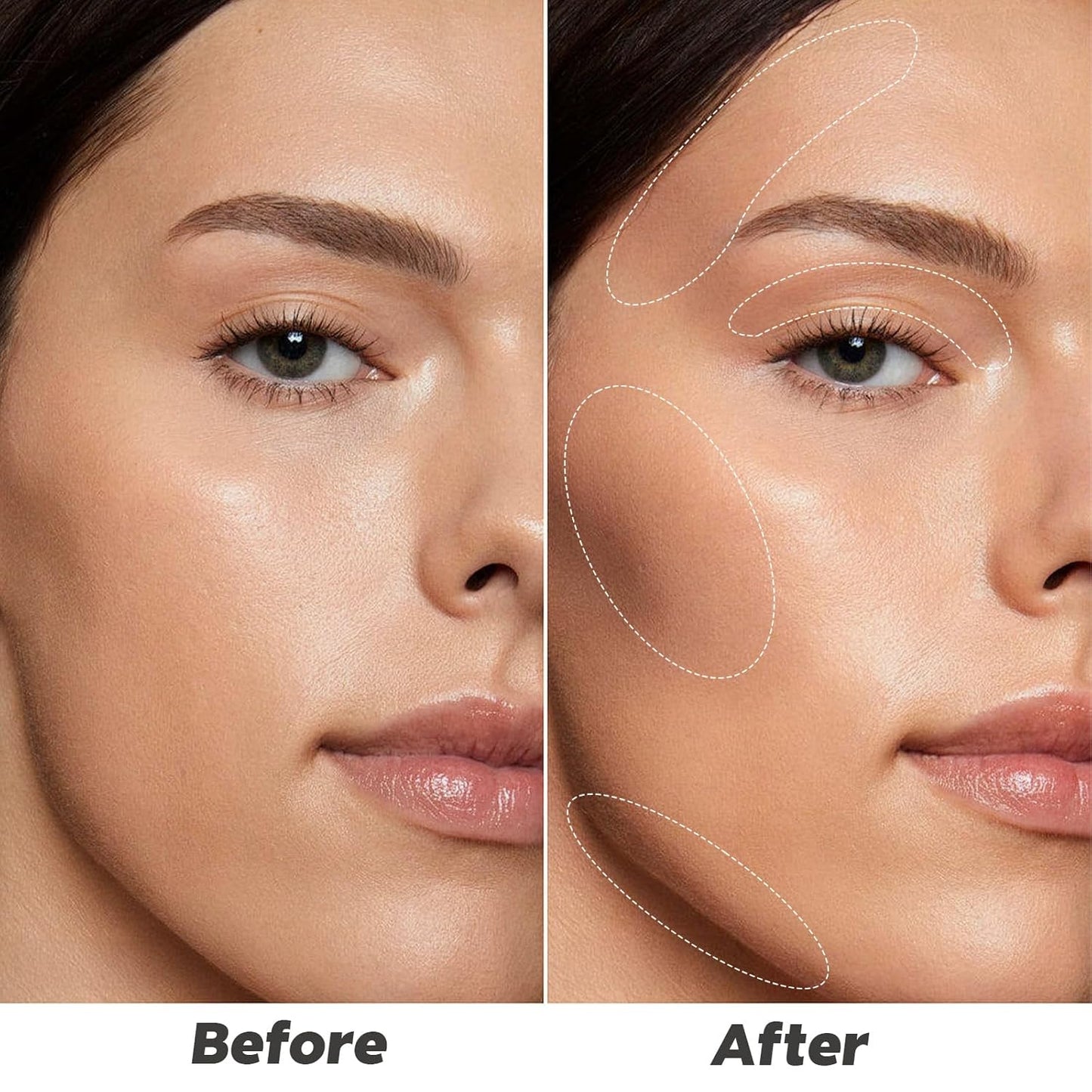 Cool Toned Contour Palette with 2 IN 1 Nose Contouring Brush & Mirror, 【Delicate Texture】【Multi-Purposes & Buildable】【Long Lasting】, Grey Contour Powder Suitable for Cool Toned Fair Skin