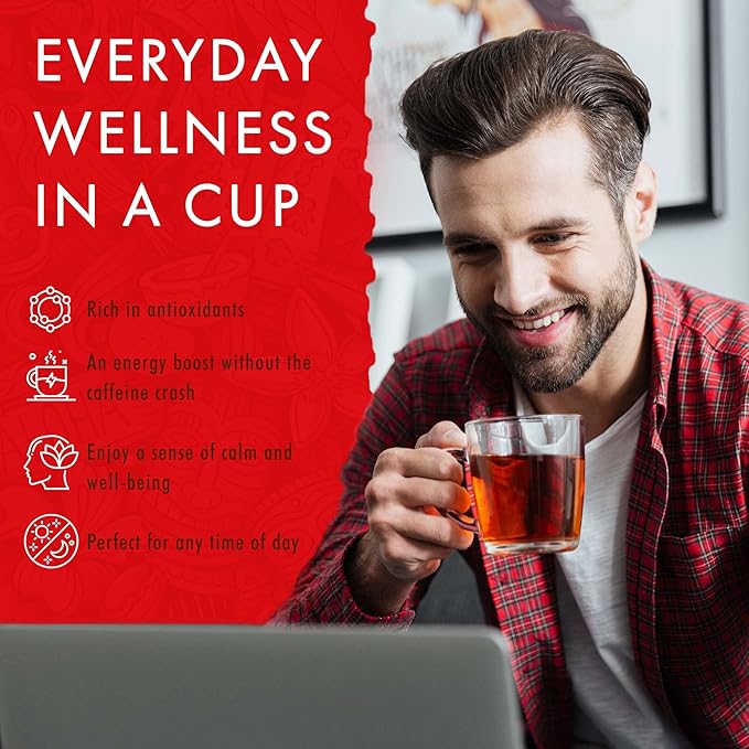 Hawaiian Natural Tea - Organic Hibiscus Bliss Herbal Tea, Caffeine-Free Hibiscus Tea, All-Natural and Antioxidant-Rich Wellness Tea, Vegan and Keto-Friendly, 60 Tea Bags