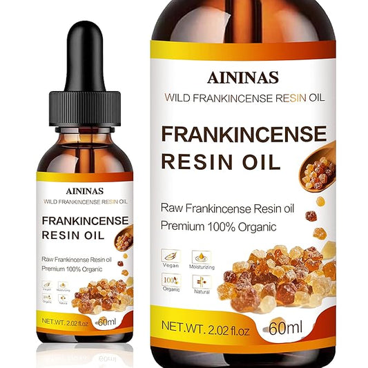 AININAS Organic Frankincense Resin Facial Oil - Reduces Fine Lines & Wrinkles, Soothes & Repairs Skin, Deep Hydration for Face & Body - 2 Fl Oz - Natural Anti-Aging Serum for Women & Men
