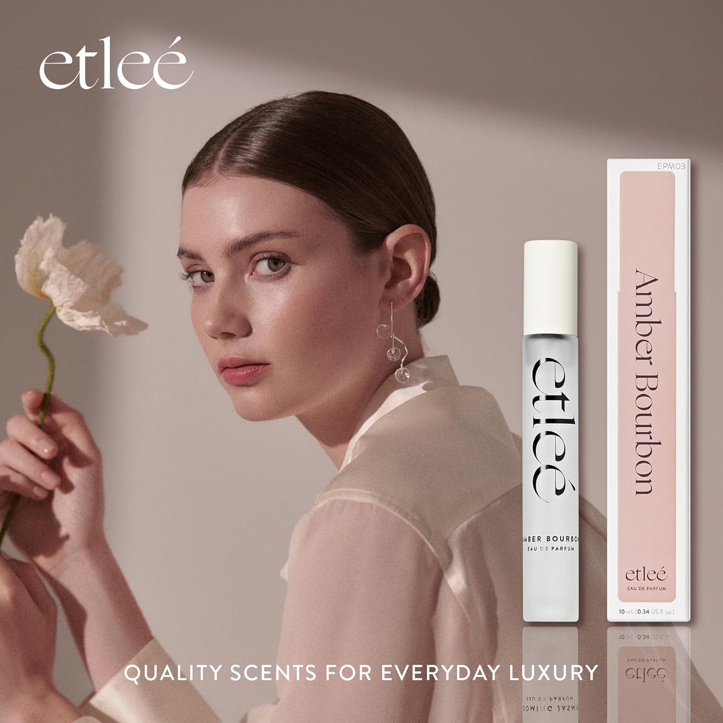 Amber Bourbon Eau de Parfum 0.34oz, Long Lasting Perfume Inspired by B.carat R.ouge 540, Oriental Floral Notes With Vanilla, Amber, Saffron, Cedarwood & Jasmine, Luxury Fragrance for Women & Men