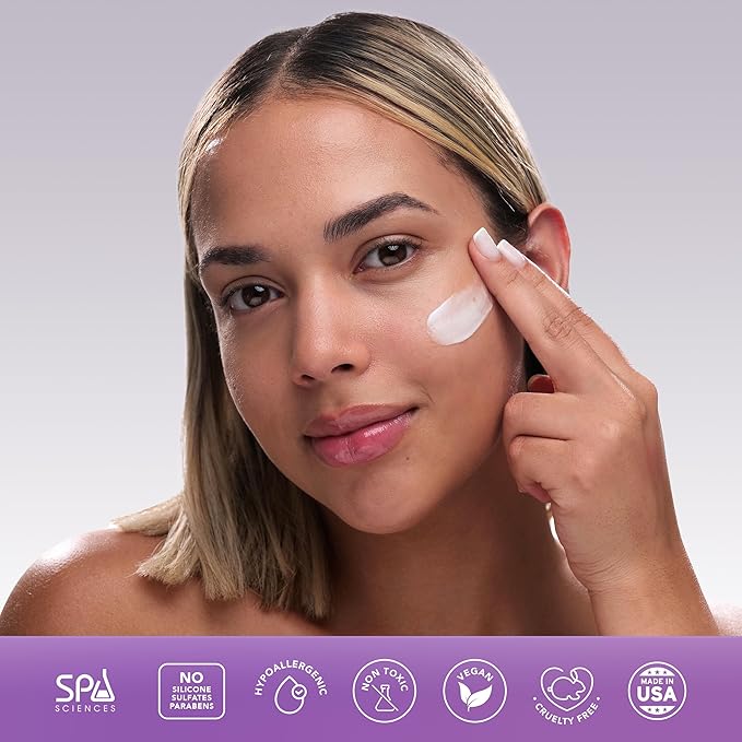 SPA SCIENCES - Overnight Cream For Normal to Oily Skin Types - Made in the USA- Hydrating Formula - With Niacinamide, Melatonin and Antioxidants - Revitalize, Calm, Nourish -Vegan-Non-acnegenic-1.8oz