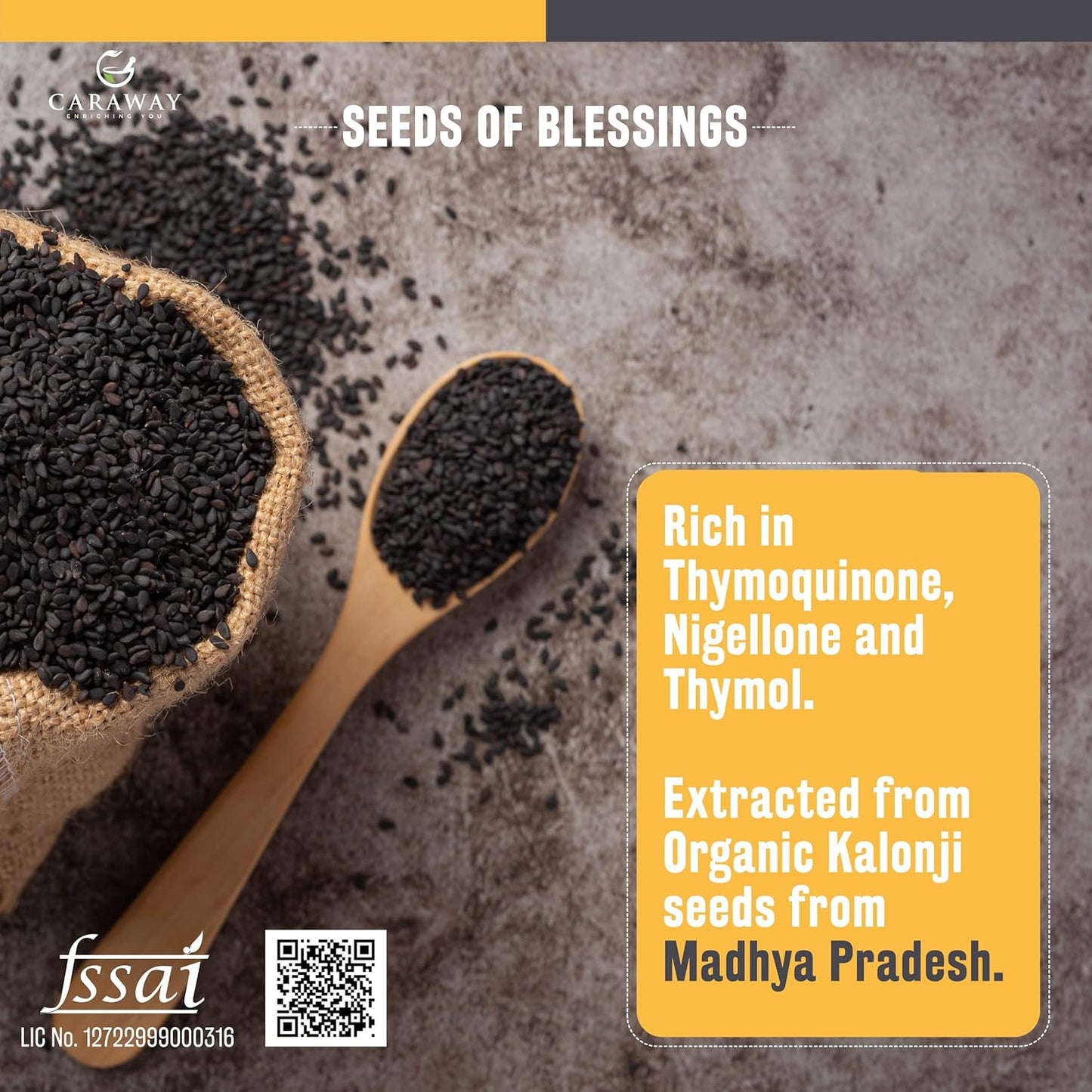 CARAWAY Organic Black Seed Oil - Cold Pressed Nigella Sativa Oil - Pure and Unrefined - Rich in Thymoquinone for Immune Support, Hair and Skin Care | Glass Bottle