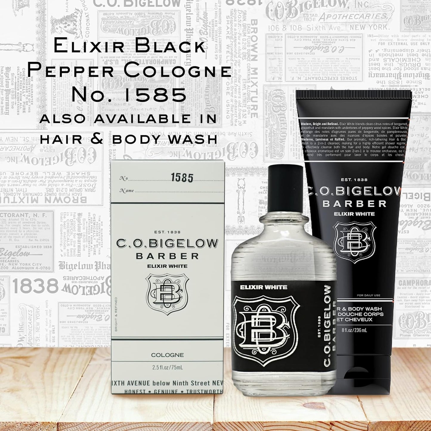 C.O. Bigelow Elixir White Cologne for Men, Spice & Citrus Fragrance, Long Lasting Men's Cologne, Elixir Perfume for Men, 2.5 Fl Oz