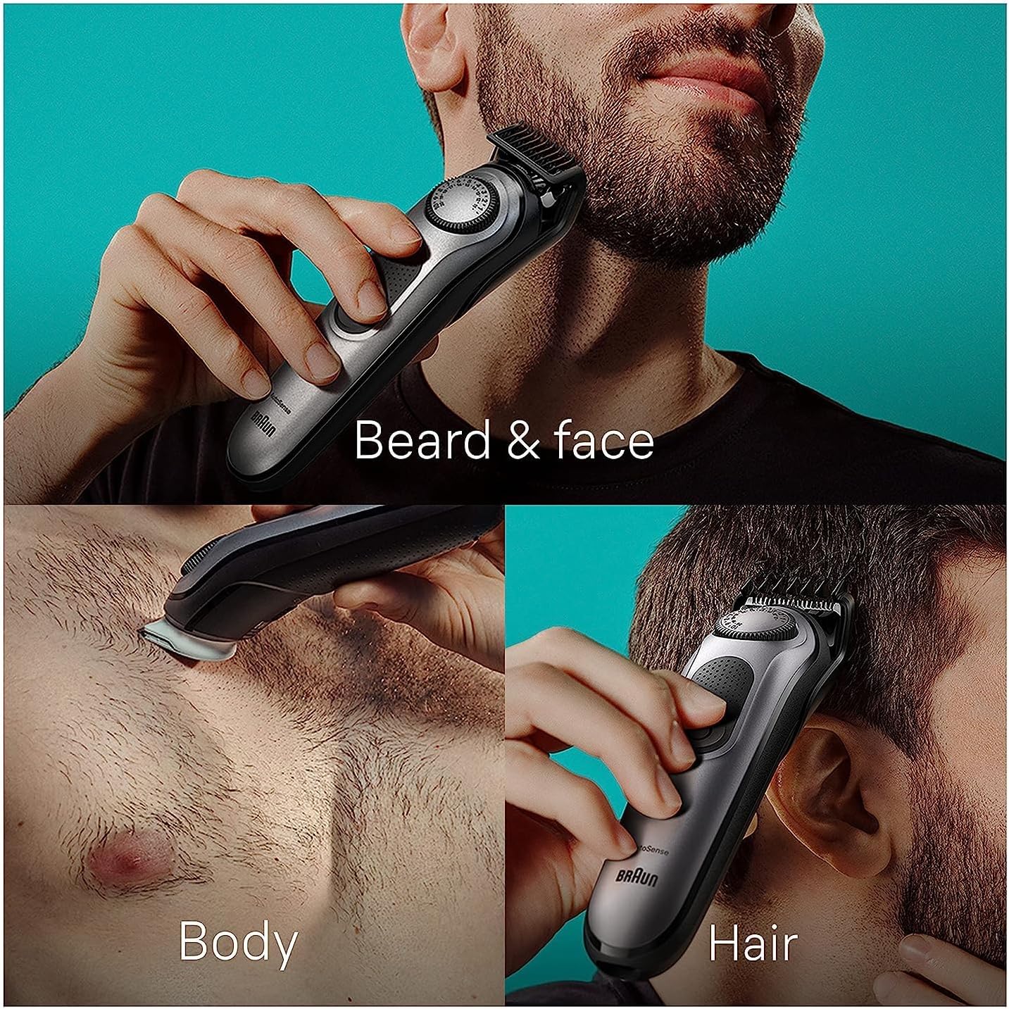 Braun All-in-One Men's Shaving Kit Series 7 7420, 11-in-1 Beard, Face, Nose, Ear Trimmer, Hair Clippers, Body Groomer and Manscaping