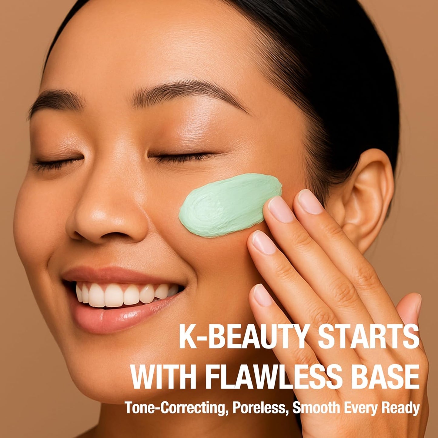 TOUCH IN SOL Redness Correcting Base Primer 1.01 fl.oz. - Pore Minimizing Green Toned Makeup Base - Tone Neutralizing before Foundation - Minimize Rosacea, Redness - No Pore Blem Primer Base