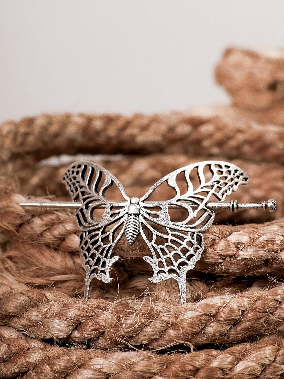 HAQUIL Vintage Antique Medieval Hollow Butterfly Hairpin Hair Stick Hair Accessory for Women