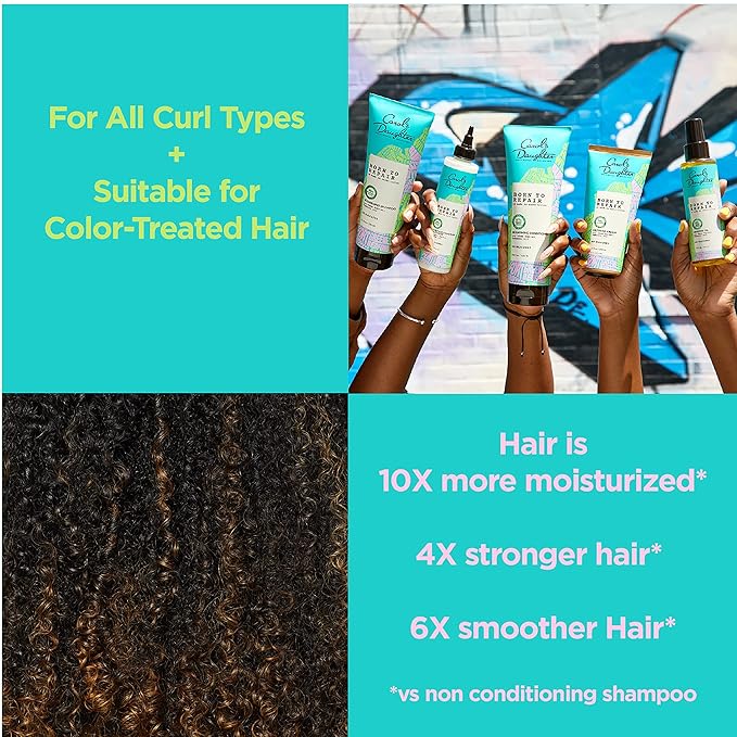 Carol's Daughter Born To Repair 60-Second Moisture Hair Treatment, Hydrating, Detangling Hair Care for Curls with Shea Butter, 6.8 Fl Oz