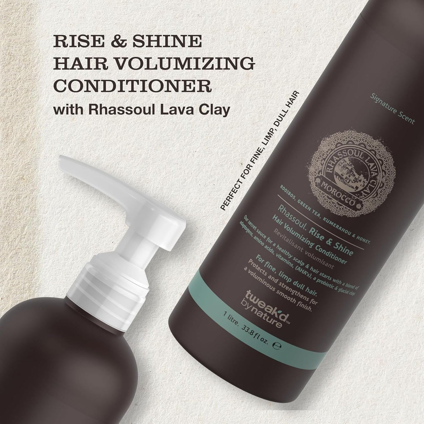Tweak’d by Nature - Rise & Shine Hair Volumizing Conditioner for Fine Hair, Paraben Free and Sulfate Free Conditioner, Hydrating Hair Care for Soft, Tangle-Free Finish (33.8 ounces)