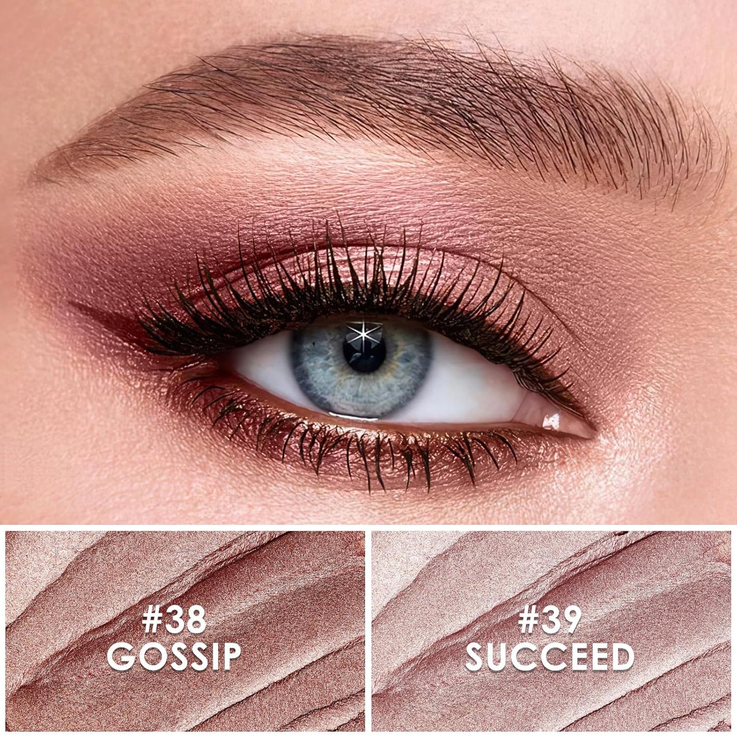 FOCALLURE 2 Pcs Cream Eyeshadow Stick,Brightener Eyeshadow Pencil Crayon,Highlighter Eye Shadow Stick Sets with Crease-proof Formula,Long Lasting Waterproof Eye Shadow Make Up,Silky Peach