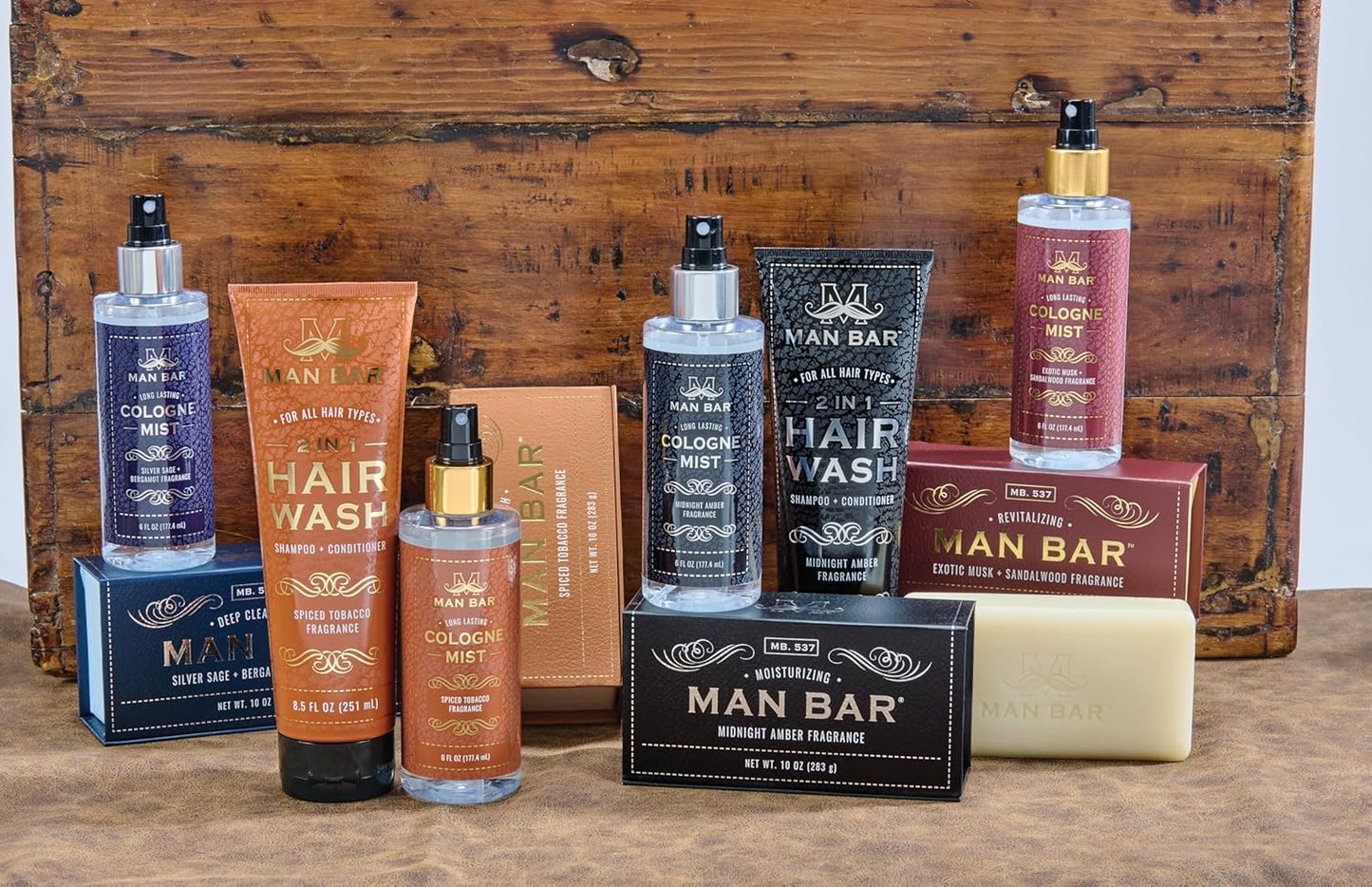San Francisco Soap Company MAN BAR Cologne Mist Exotic Musk and Sandalwood - Long Lasting - Created with the Man in Mind - 6 fl oz