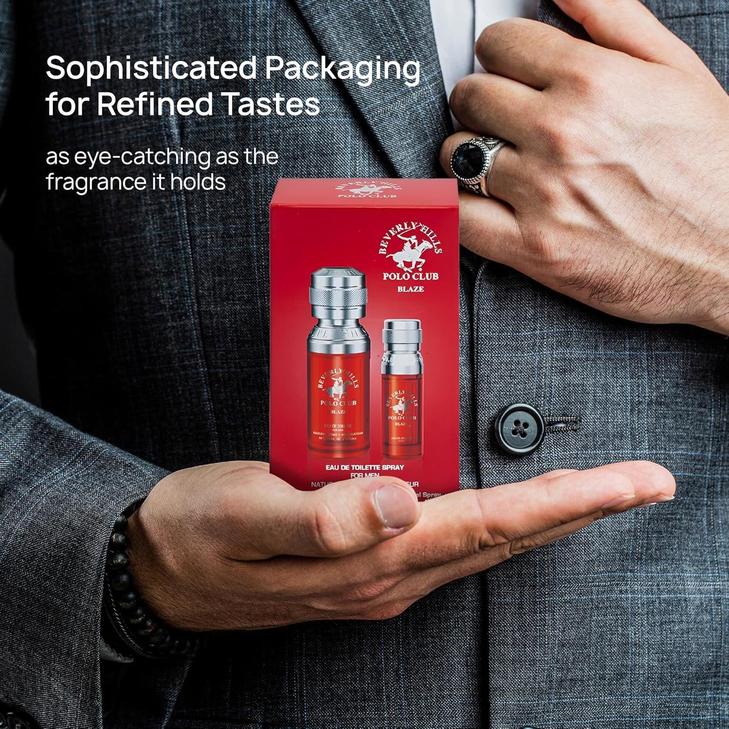 Beverly Hills Polo Club BHPC Men's Eau De Toilette Bonus Pack, featuring 1.7 oz EDT + Bonus 0.5 oz EDT (Blaze)