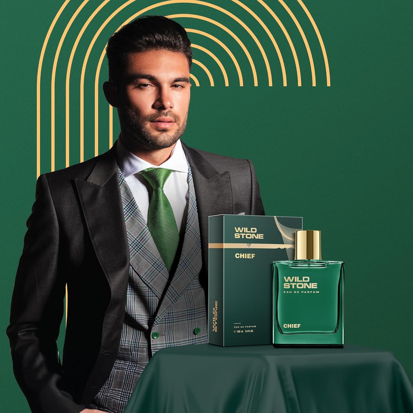 Wild Stone Chief Perfume for Men| Luxury Eau De Parfum | Long-Lasting Fragrance | Premium Perfume for Men l Infused with Aquatic and Woody Notes 100 ml 3.4 Fl oz | Vegan | Clean Ingredients