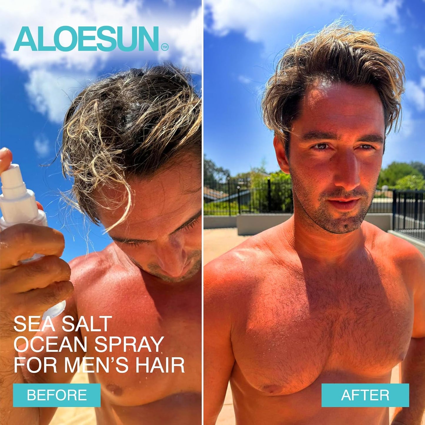 ALOESUN Organic Sea Salt Hair Spray - Texture & Volume Hairspray for Men & Women with Aloe Vera & Lavender - Styling Texturizing Volumizing Products for Wavy Curly & Fine Hair - Travel Size Bottle