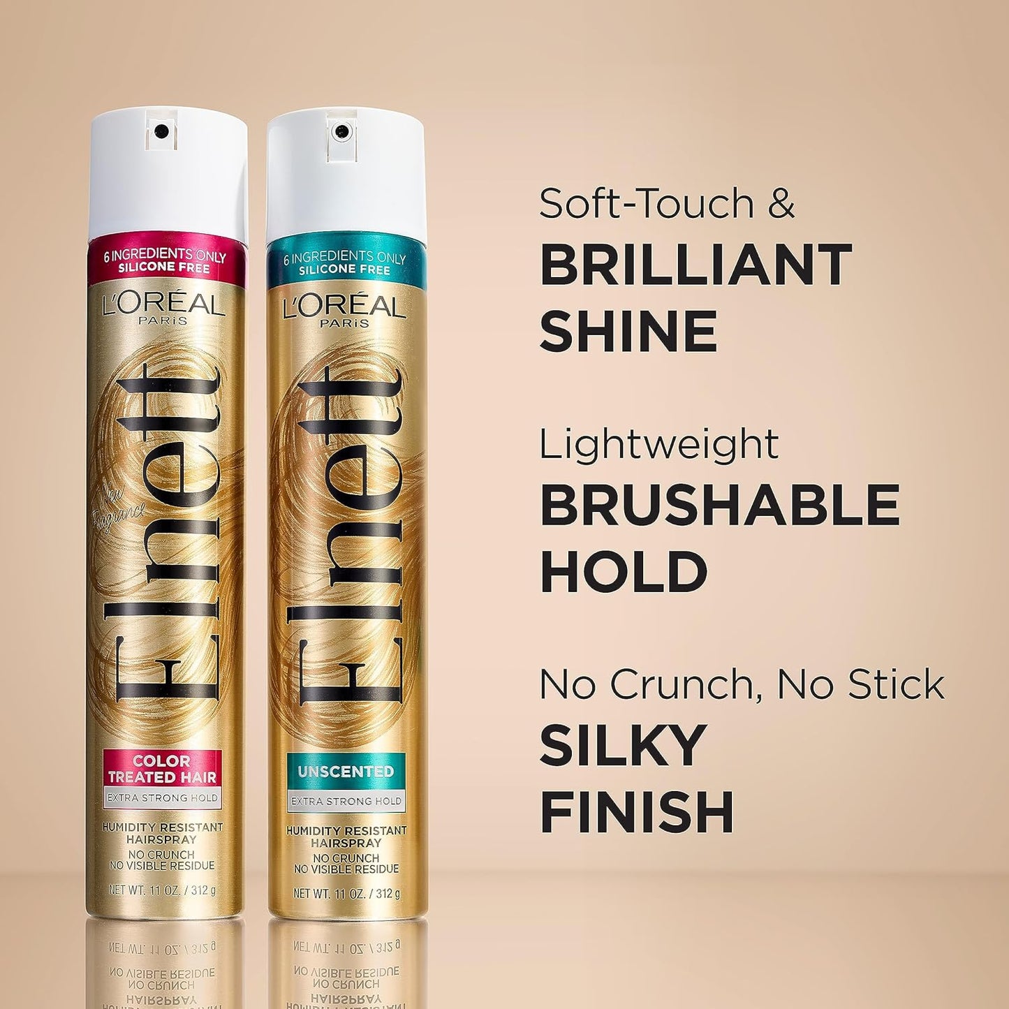 L'Oreal Paris Elnett Satin Hairspray Extra Strong Hold Unscented 11 oz; (Packaging May Vary)