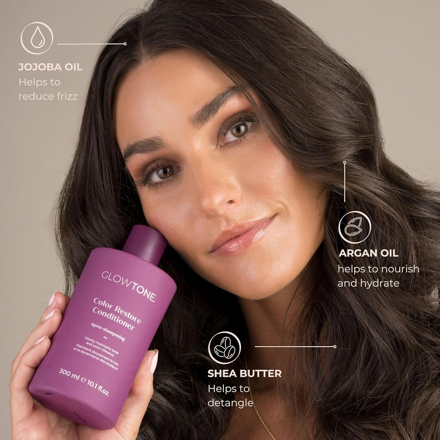 Glowtone™ Color Care Conditioner, Anti-Fade and High Shine, Lightweight Hair Care for Color-Treated Hair with Argan and Pomegranate Oil and Amino Acids