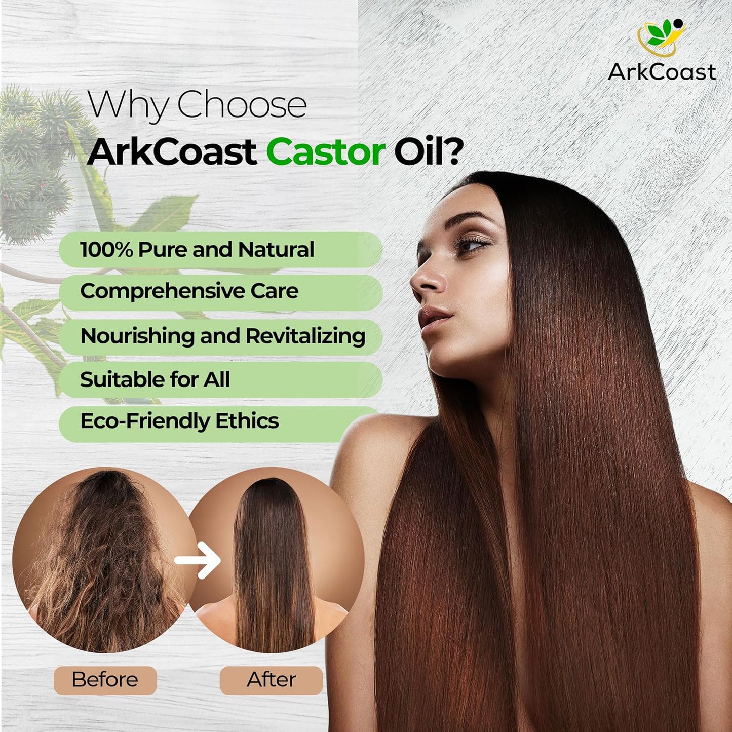 Jamaican Black Castor Oil - Pure Cold-Pressed for Hair, Eyebrows, Eyelashes, Skin, and Nail Care - Silicone-Free, Cruelty-Free, 100% Pure - Moisturizing and Nourishing, 8 oz