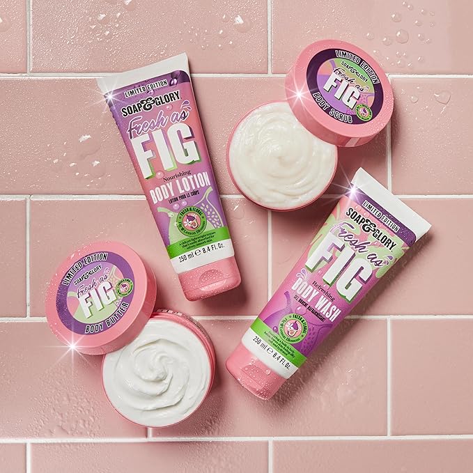 Soap & Glory Fresh as Fig Vegan Body Lotion - Limited Edition Body Lotion for Dry Skin - Made with Almond Oil, Rosehip Seed Oil & Vitamin E - Scented with Fig & Sparkling Lemon Blossom (250 ml)