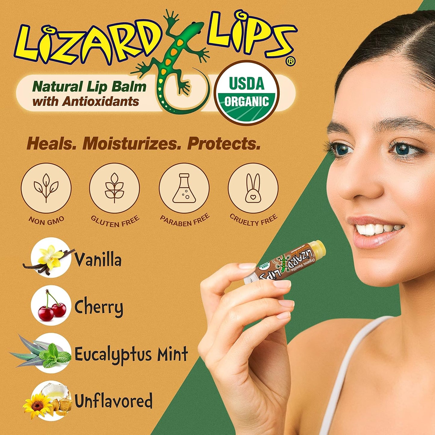 Lizard Lips USDA Certified Organic Lip Balm (Citrus)